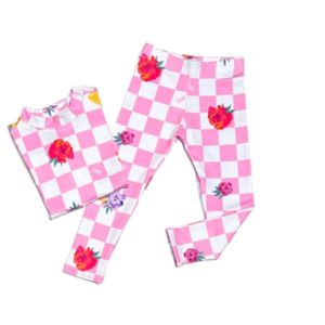Legging Damero rosa  térmica