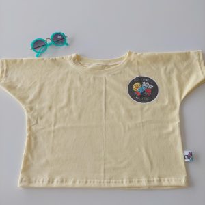 Remera Crop Top m/c Amarilla Pick Flowers