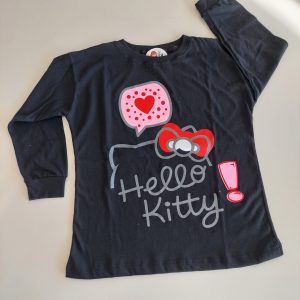 Remera m/l Kitty negra