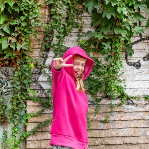 Maxi buzo con frisa Fucsia