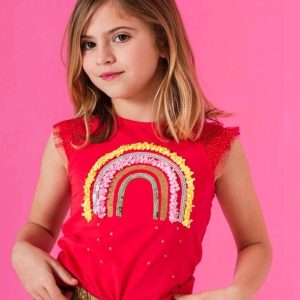 Remera Arco iris roja