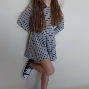 Vestido Rayado gris