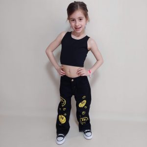Pantalón jean Wide legg Smile negro