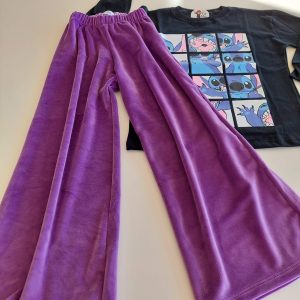 Pantalón palazo plush violeta