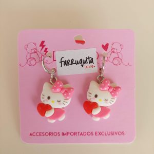 Aritos Kitty (corazón, moño, cuerpito)