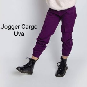 Pantalón jean Jogger Cargo Uva