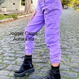 Pantalón Jogger lila cargo