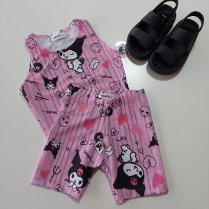 Conjunto Top y Biker Kuromi Rosa