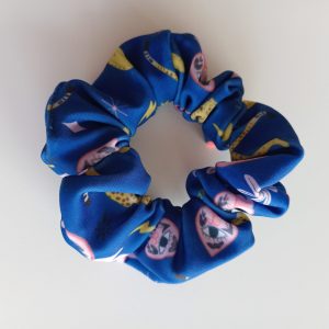 Colita Scrunchie azul felino