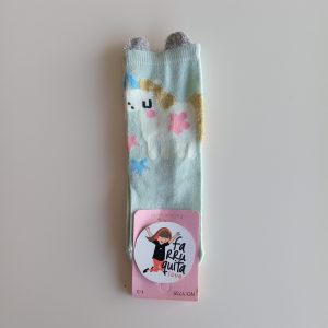 Medias Unicornio con Flor Rosa