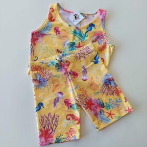 Conjunto Top y Biker Arrecife amarillo