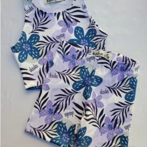 Conjunto Top y Biker Botánica Azul/Lila