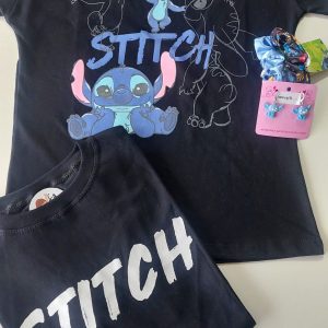 Remera m/c Stitch Sketch Negra
