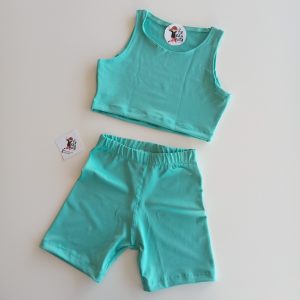 Conjunto Top y Biker Verde agua