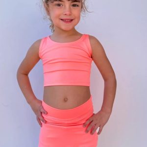 Conjunto Top y falda con short  Neón