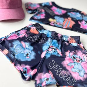 Conjunto Remera y Short Stitch Azul algodón