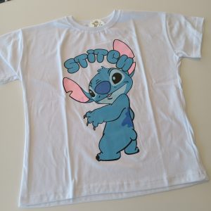 Remera m/c Stitch happy Blanca