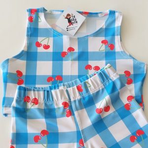 Top Lycra Cherry Blue