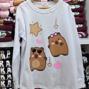Remera m/l Capybara Party blanca
