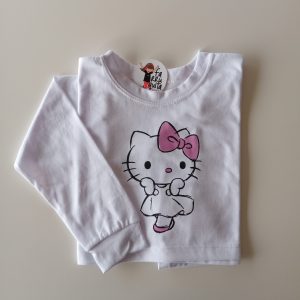 Remera Crop Top m/l Kitty Bailarina Blanca