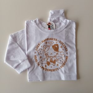 Remera Crop Top m/l Lucky Cat Blanca