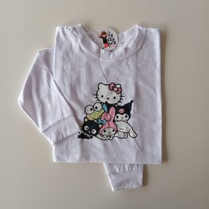 Remera Crop Top m/l Sanrio Pirámide Blanca