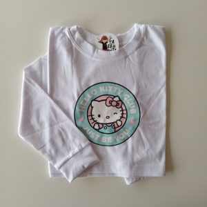 Remera Crop Top m/l Kitty Club Blanca
