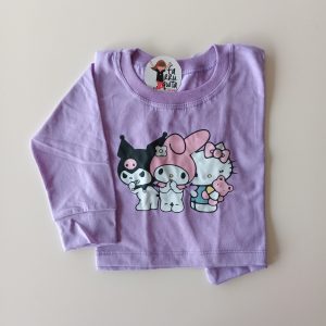 Remera Crop Top m/l Sanrio Tridente Lila