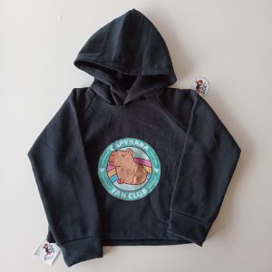 Buzo Capybara Fan Negro Frisa