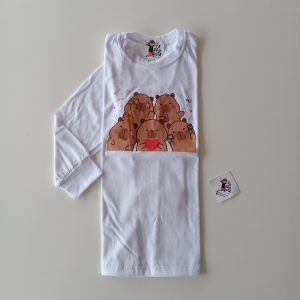 Remera m/l Capybara Friends Blanca