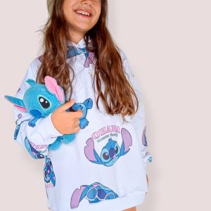 Buzo Stitch Ohana means family frisa blanco