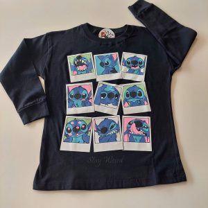 Remera m/l Stitch Fotos Negra