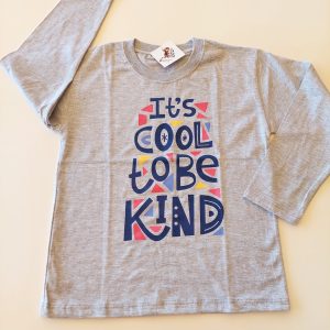 Remera m/l It's Cool to be Kind Gris