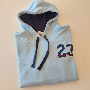 Buzo Canguro 23 Celeste Frisa