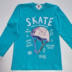 Remera m/l Casco Turquesa