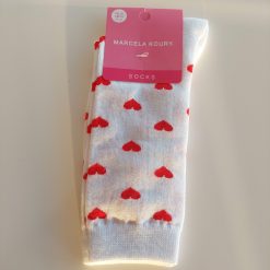 Medias 3/4 Corazoncitos Blanco