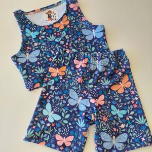 Conjunto Top y Biker Primavera blue