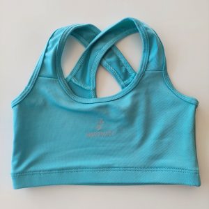 Top deportivo cruzado turquesa