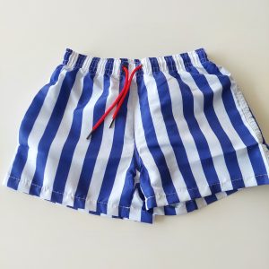 Malla short de baño rayado azul