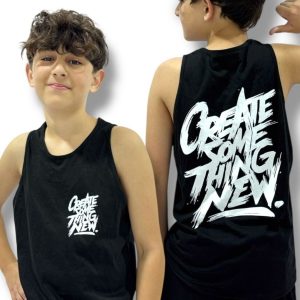 Remera musculosa Creat Some negra