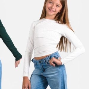Remera crop top natural