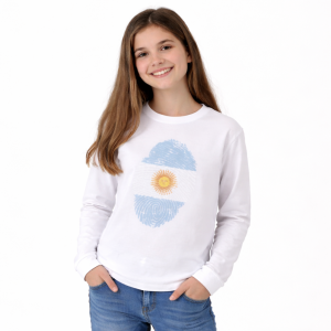 Remera m/l Huella Argentina blanca