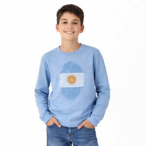 Remera m/l Huella Argentina celeste