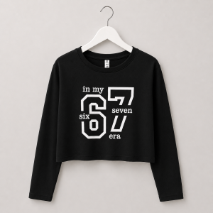 Remera 67 crop top m/l negra
