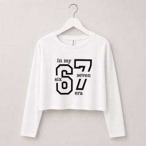 Remera 67 crop top m/l blanca