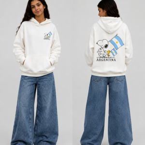 Buzo Snoopy Argentina natural frisa